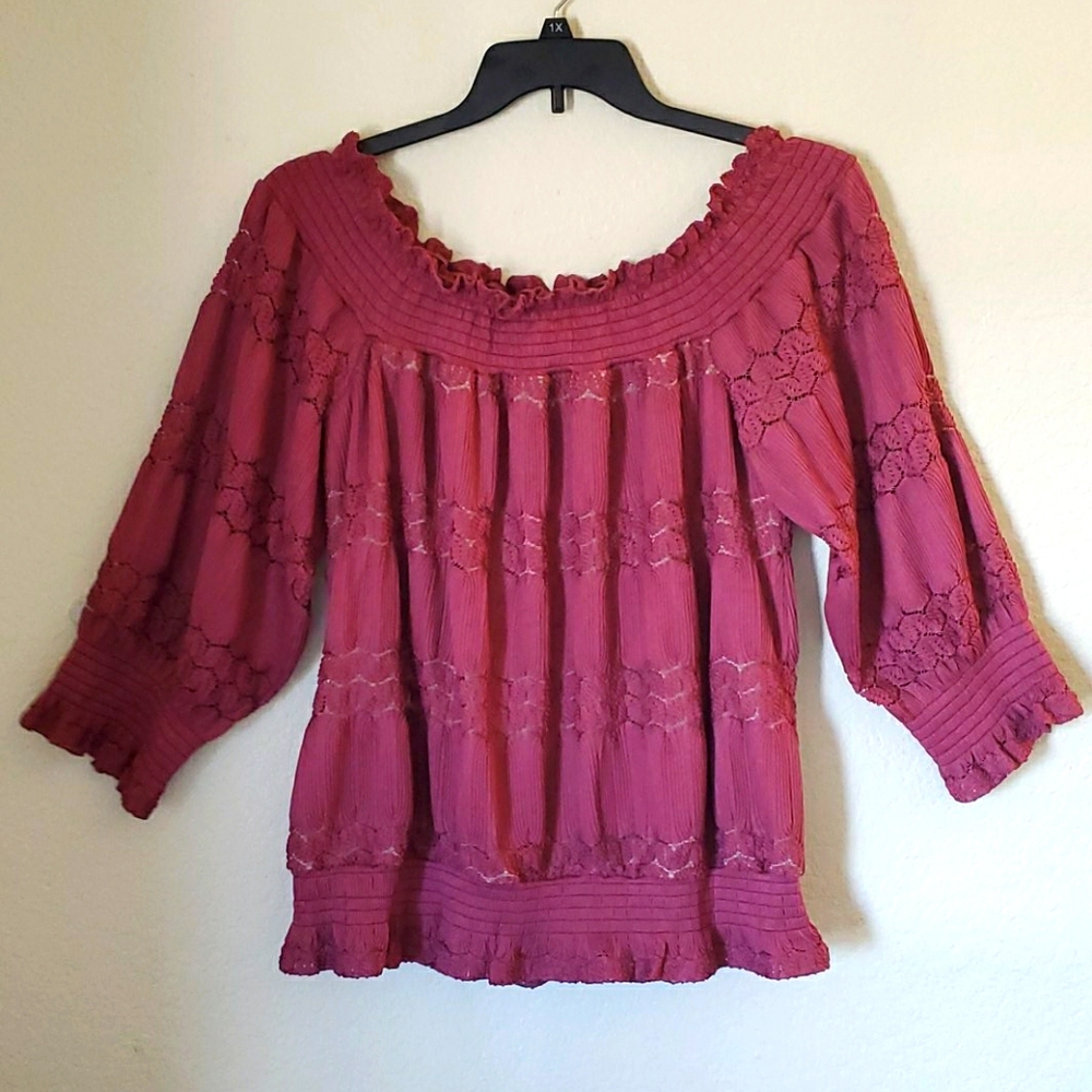 Mauve off shoulder top